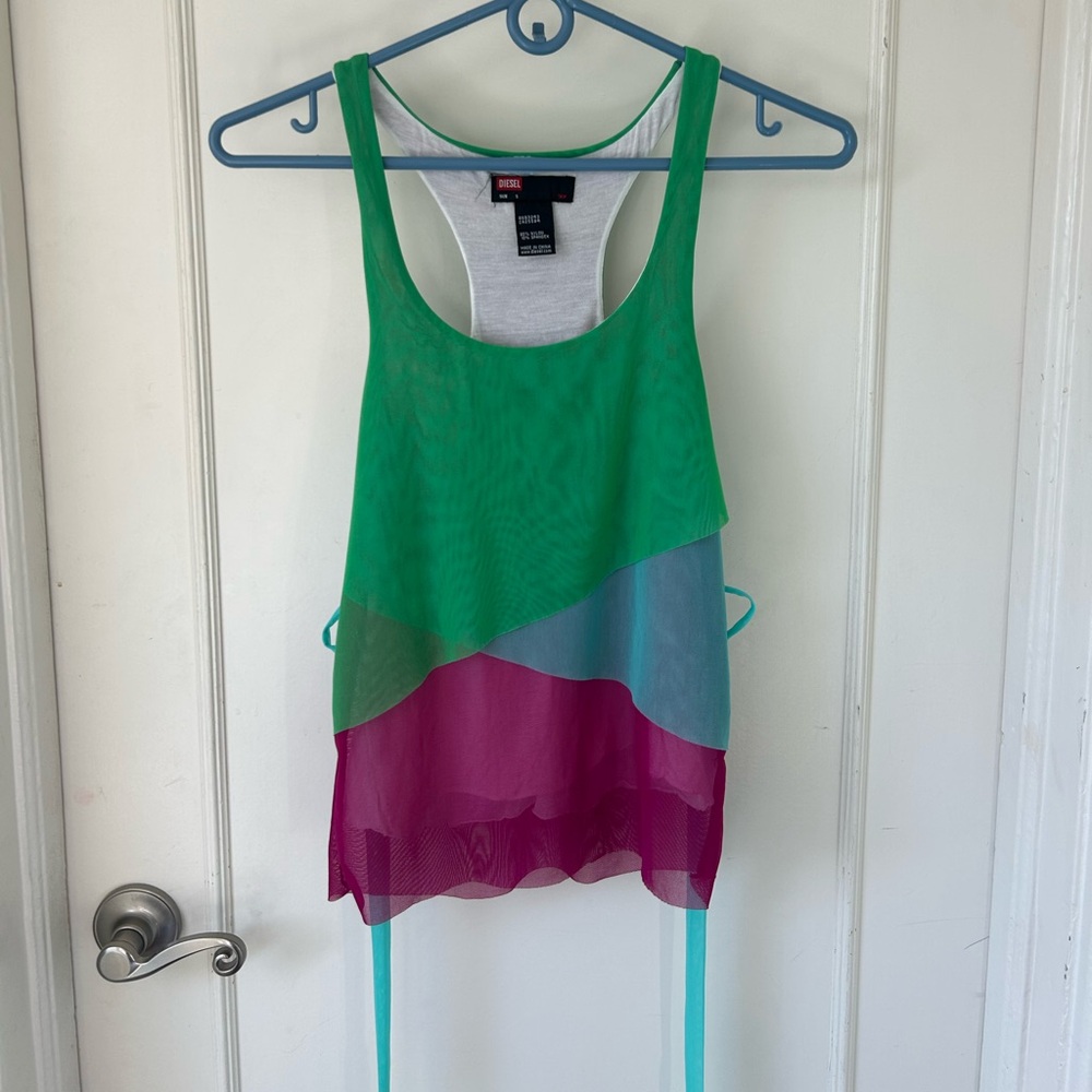 2000s Diesel Tri Colorblock Racerback Tank – Size S